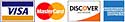 We accept Visa, Mastercard, Discover, and American Express.